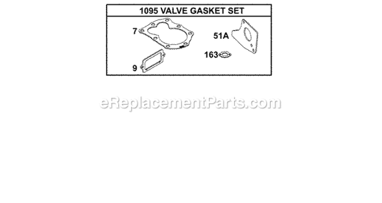 KitsGasket Sets - Valve Diagram and Parts List for  Briggs and Stratton Engine